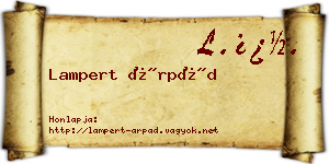 Lampert Árpád névjegykártya